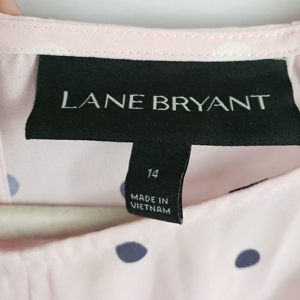 LANE Bryant Polka Dot Wrap Chiffon Blouse Size 14 - Picture 5 of 7